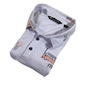 Travis Mathew Polo Shirt Mens XL RV‎ Camper Vacation Traveler All over Print